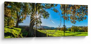 Tablou Privire la câmp (cu ceas) (90x30 cm)