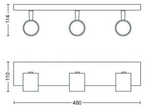 Philips - Spot LED RGBW dimerizabil RUNNER 3xGU10/6,5W/230V negru