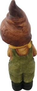 Figurină decorativă băiat cu con Lafiora H 40 cm maro
