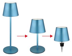 Globo 58488BL-LED Lampă de masă VANNIE, reîncărcabilă, cu control tactil și reglare a luminozității, pentru exterior 3W/5V IP54 1800mAh albastră