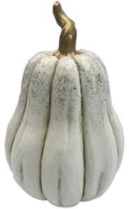 Figurină decorativă dovleac Lafiora H 36 alb auriu