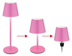 Globo 58488P-LED Lampă de masă VANNIE, reglabilă, cu control tactil, reîncărcabilă, pentru exterior, 3W/5V IP54 1800mAh roz