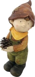 Figurină decorativă băiat cu con Lafiora H 40 cm maro
