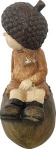 Figurină decorativă fetiță cu ghindă Lafiora H 39 cm maro