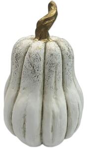 Figurină decorativă dovleac Lafiora H 36 alb auriu