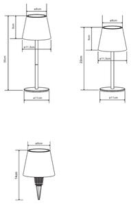 Globo 58488P-LED Lampă de masă VANNIE, reglabilă, cu control tactil, reîncărcabilă, pentru exterior, 3W/5V IP54 1800mAh roz