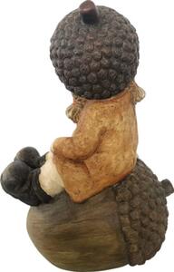 Figurină decorativă fetiță cu ghindă Lafiora H 39 cm maro