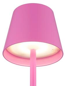 Globo 58488P-LED Lampă de masă VANNIE, reglabilă, cu control tactil, reîncărcabilă, pentru exterior, 3W/5V IP54 1800mAh roz