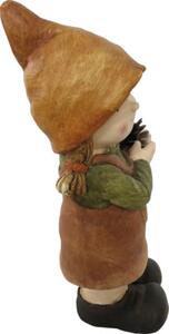 Figurină decorativă fetiță cu con Lafiora H 40 cm maro