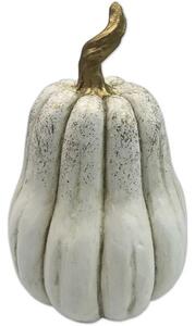 Figurină decorativă dovleac Lafiora H 36 alb auriu