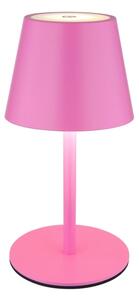 Globo 58488P-LED Lampă de masă VANNIE, reglabilă, cu control tactil, reîncărcabilă, pentru exterior, 3W/5V IP54 1800mAh roz