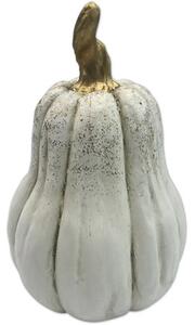 Figurină decorativă dovleac Lafiora H 36 alb auriu