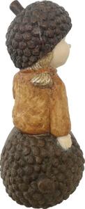 Figurină decorativă fetiță cu ghindă Lafiora H 39 cm maro