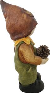 Figurină decorativă băiat cu con Lafiora H 40 cm maro