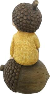 Figurină decorativă băiat cu ghindă Lafiora H 40 cm maro
