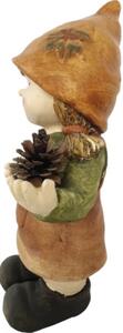 Figurină decorativă fetiță cu con Lafiora H 40 cm maro