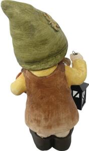 Figurină decorativă fetiță cu felinar Lafiora H 39 cm maro