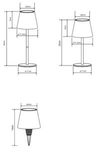 Globo 58488R-LED Lampă de masă VANNIE reglabilă, cu control tactil, reîncărcabilă, pentru exterior, 3W/5V IP54 1800mAh roșie