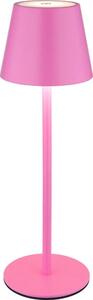 Globo 58488P-LED Lampă de masă VANNIE, reglabilă, cu control tactil, reîncărcabilă, pentru exterior, 3W/5V IP54 1800mAh roz