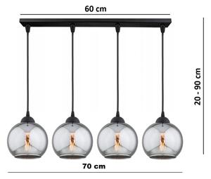 Brilagi - Lustră pe cablu DIOR 4xE27/60W/230V negru/gri fumuriu
