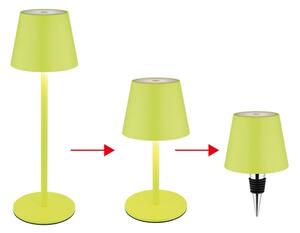 Globo 58488NG-LED Lampă de masă VANNIE pentru exterior, reglabilă (dimmabilă), cu control tactil și reîncărcabilă, 3W/5V IP54 1800mAh, verde