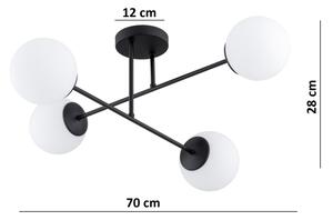 Brilagi - Lustră aplicată MILO 4xE27/60W/230V neagră