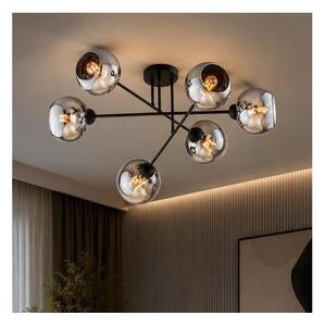 Brilagi - Lustru aplicat DIOR 6xE27/60W/230V negru/gri fumuriu