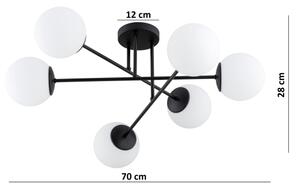 Brilagi - Lustru aplicat MILO 6xE27/60W/230V negru