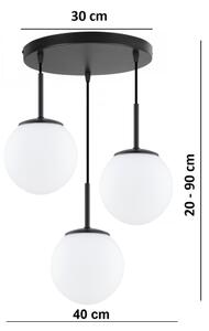 Brilagi - Lustră pe cablu MILO 3xE27/60W/230V neagră