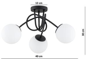 Brilagi - Lustră aplicată MILO 3xE27/60W/230V neagră