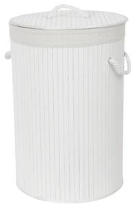 Compactor Coș pentru rufe murdare Bamboo rotund, alb