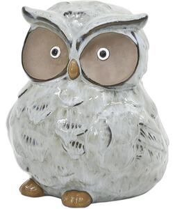 Bufniță decorativă Lafiora 21x19x23 cm gri