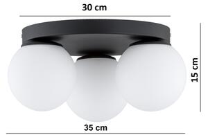 Brilagi - Plafonieră MILO 3xE27/60W/230V, diam. 35 cm, neagră