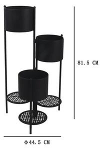 Suport plante pentru 3 ghivece Lafiora Ø 44,5 cm H 81,5 cm negru