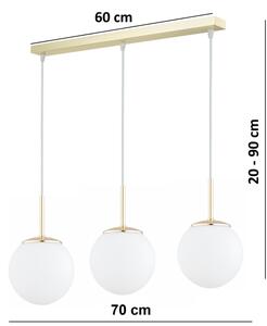 Brilagi - Lustra suspendată pe cablu MILO 3xE27/60W/230V aurie