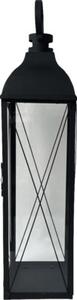 Felinar pătrat din metal Lafiora 17x60 cm negru