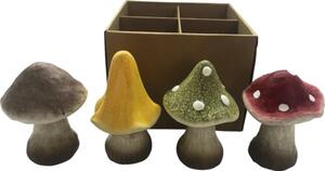 Set 4 decorațiuni ciuperci Lafiora 10x10x15,5 cm