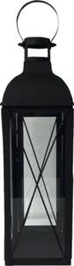 Felinar pătrat din metal Lafiora 12x35 cm negru