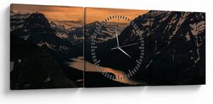 Tablou - Lac între munți (cu ceas) (90x30 cm)