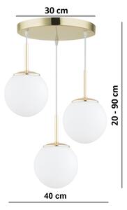 Brilagi - Lustră suspendată pe cablu MILO 3xE27/60W/230V, auriu