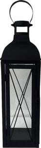 Felinar pătrat din metal Lafiora 12x35 cm negru