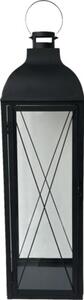 Felinar pătrat din metal Lafiora 23x77 cm negru