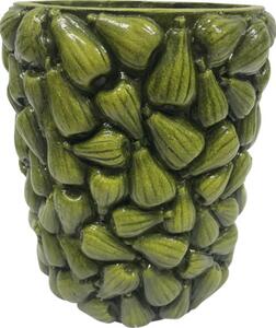 Mască ghiveci Lafiora Pepene ceramică Ø 20 cm H 25 cm verde