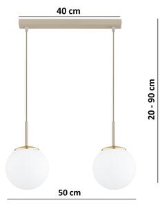 Brilagi - Lustru suspendat cu cablu MILO 2xE27/60W/230V bej/auriu
