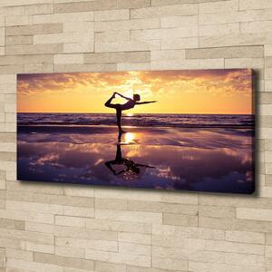 Imprimare tablou canvas Yoga pe plajă