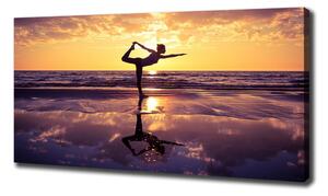 Imprimare tablou canvas Yoga pe plajă