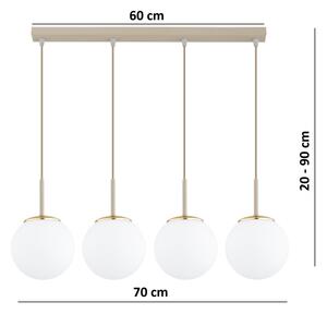Brilagi - Lustră suspendată pe cablu MILO 4xE27/60W/230V bej/auriu