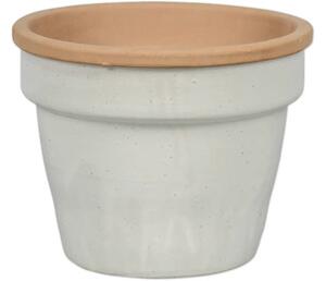 Ghiveci flori Lafiora argilă Ø 34 cm H 26,5 cm alb