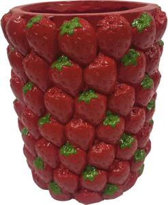 Mască ghiveci Lafiora Căpșuni ceramică Ø 20 cm H 25 cm roșu