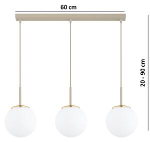 Brilagi - Lustră pe cablu MILO 3xE27/60W/230V bej/auriu